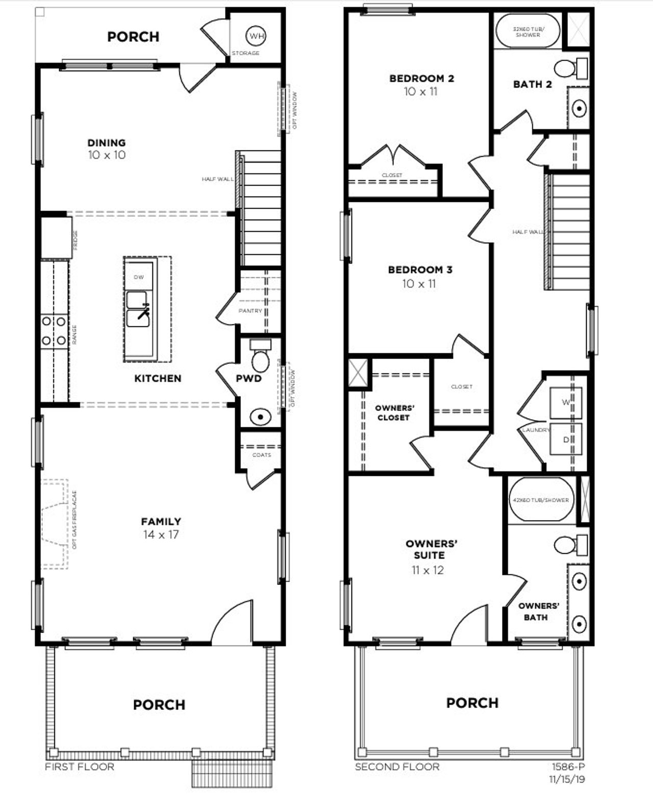 2D floor plan layout for the Rowan P by Saussy Burbank in Nexton - Midtown, Summerville, SC (Image 2).