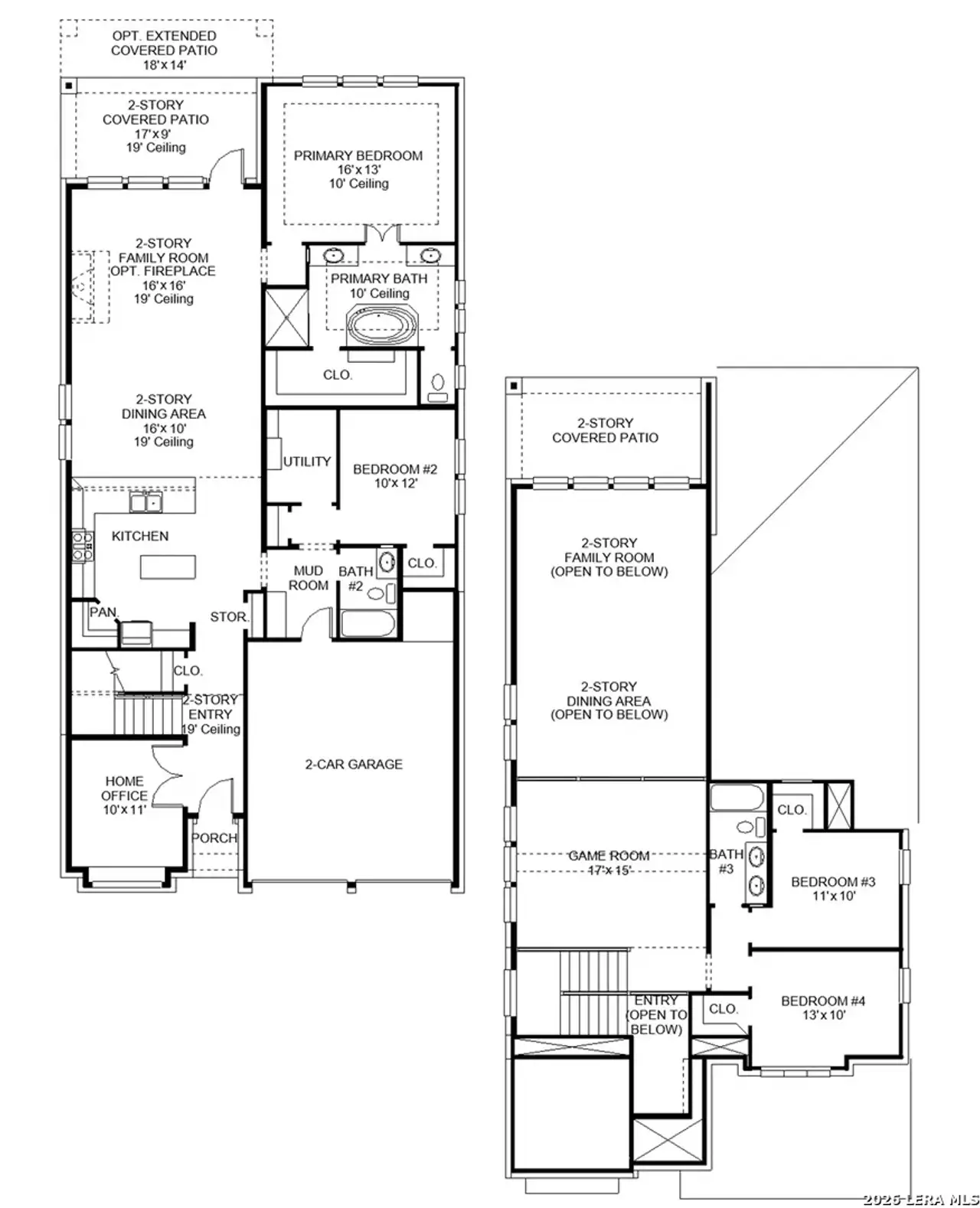 2D floor plan layout of this home in Arcadia Ridge, San Antonio, TX (Image 2).