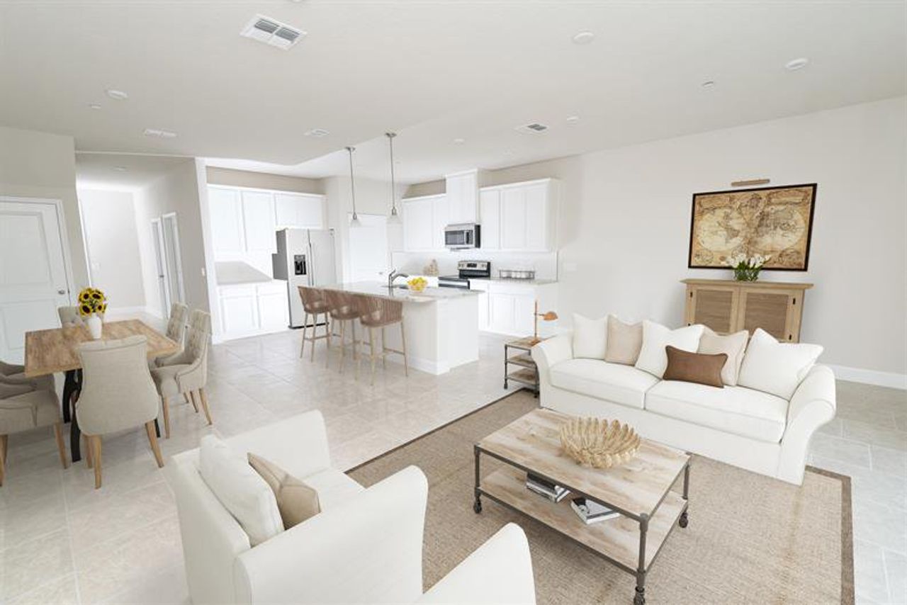 Representative furnished interior of a home built from the Amelia by Ryan Homes in Cedar Landings Townhomes, Leesburg (Image 2). Representative furnished interior of a home built from the Amelia by Ryan Homes in Cedar Landings Townhomes, Leesburg (Image 2).