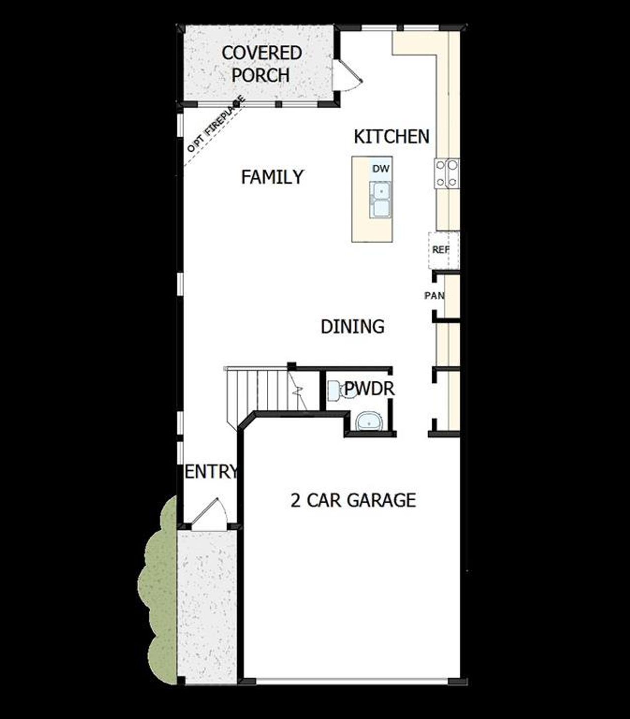 2D floor plan layout of this home in Trails at Waterside - Garden Series, Fort Worth, TX (Image 2).
