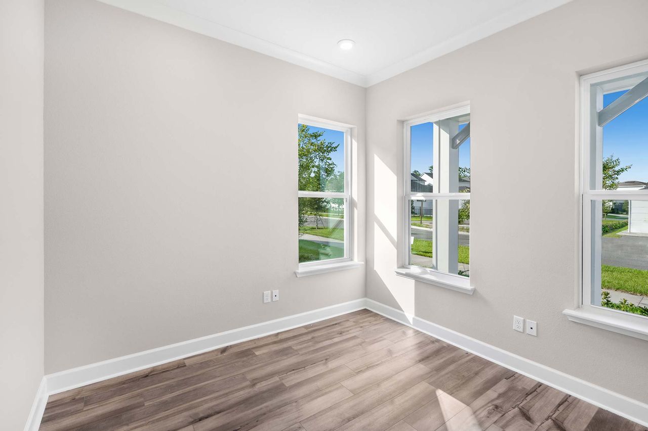 Representative unfurnished interior of a home built from the The Benjamin by David Weekley Homes in Seven Pines 50' Rear Entry, Jacksonville (Image 2). Representative unfurnished interior of a home built from the The Benjamin by David Weekley Homes in Seven Pines 50' Rear Entry, Jacksonville (Image 2).
