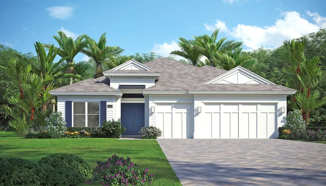 Representative exterior photo of a completed home built from the Azalea 21 by GHO Homes in Lucaya Pointe, Vero Beach, FL (Image 2). Representative exterior photo of a completed home built from the Azalea 21 by GHO Homes in Lucaya Pointe, Vero Beach, FL (Image 2).