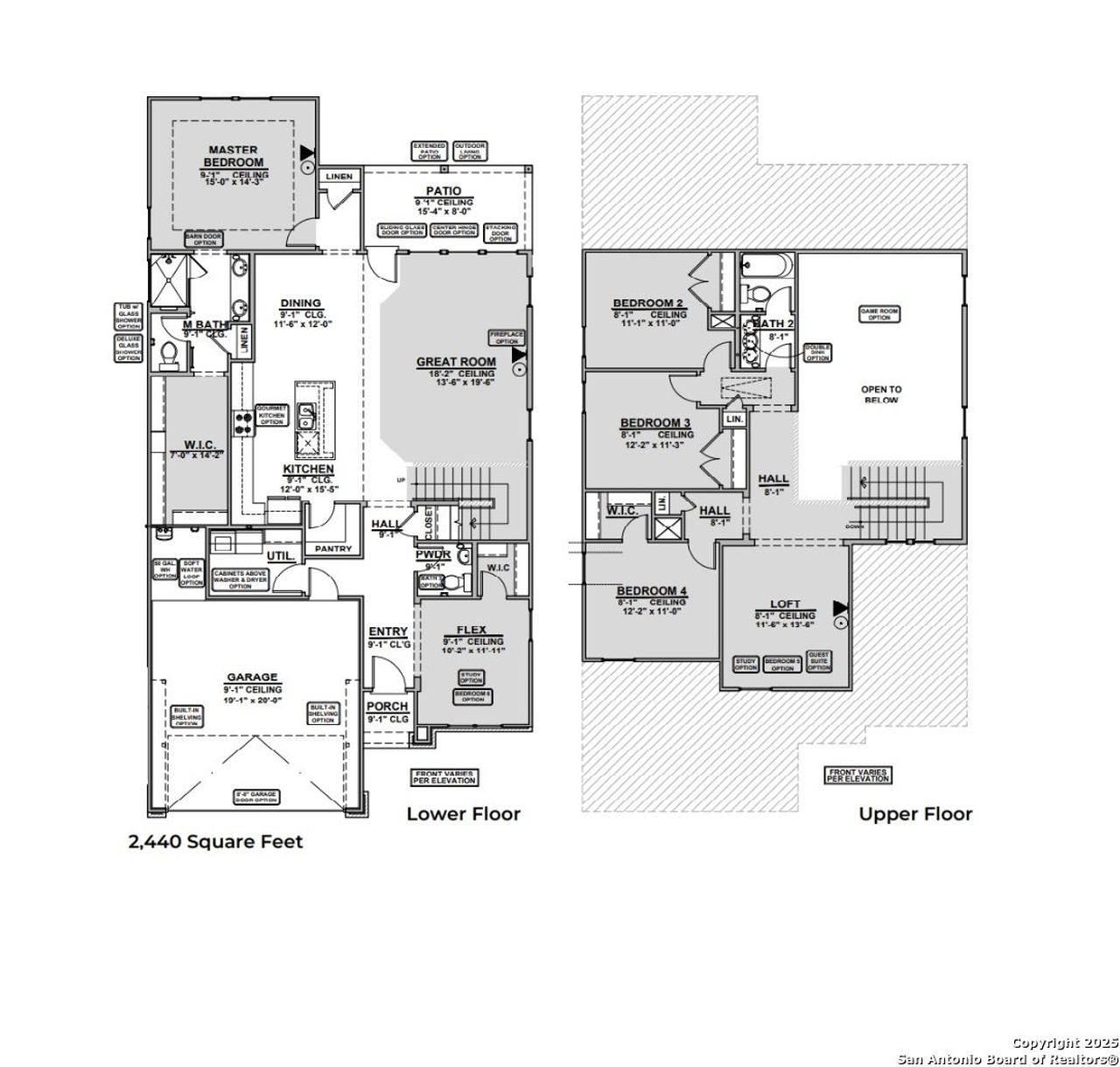 2D floor plan layout of this home in Hunter's Ranch, San Antonio, TX (Image 2).