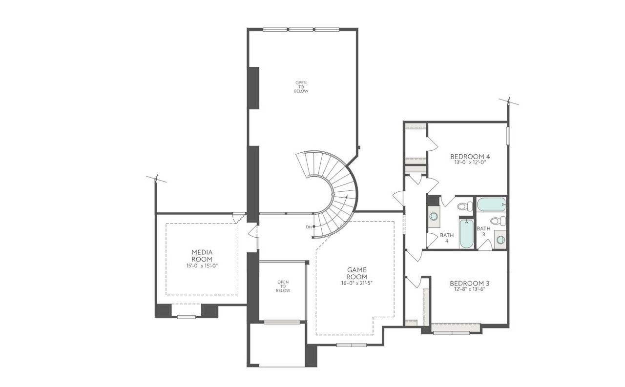 2D floor plan layout for the Lamesa by Tri Pointe Homes in Harvest Green, Richmond, TX (Image 2).