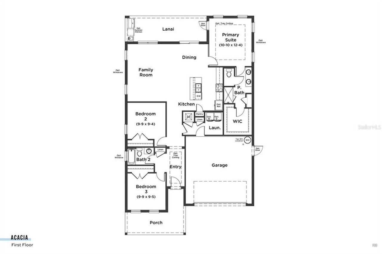2D floor plan layout of this home in Lakeside at Satilla, St. Cloud, FL (Image 2).