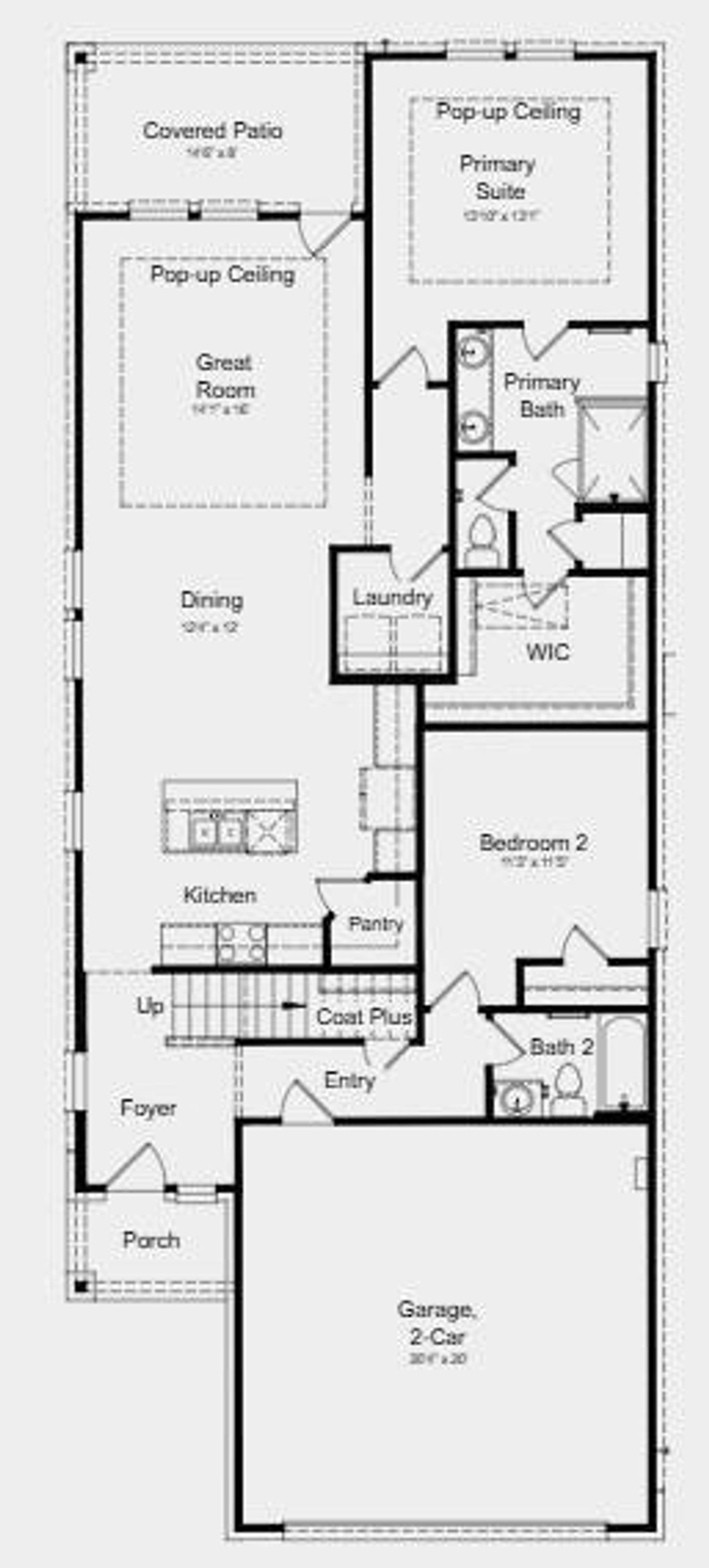 Additional Highlights Include: Shower in place of tub/shower combo at Bath 2 and a gas line.