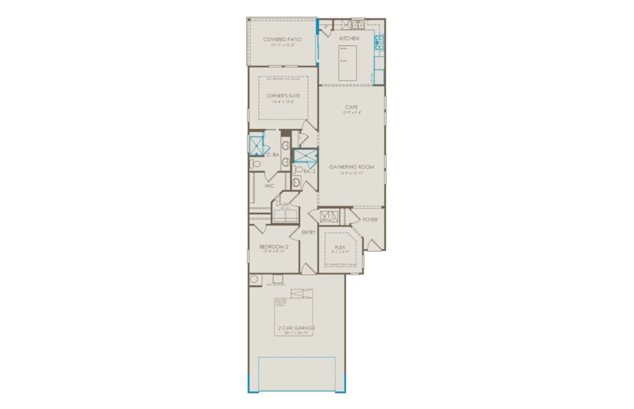 2D floor plan layout of this home in Del Webb Southern Harmony, Murfreesboro, TN (Image 2).