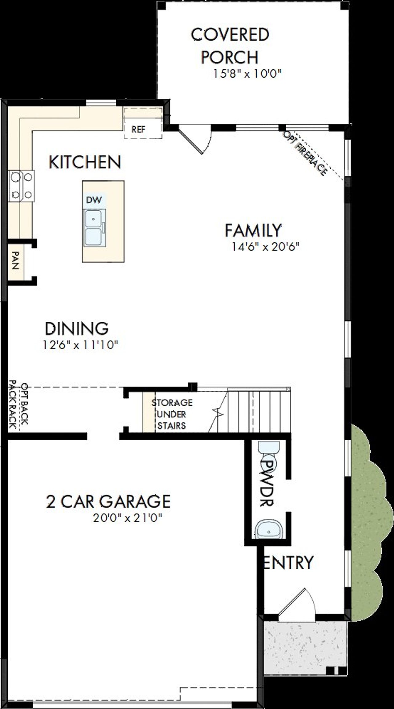 2D floor plan layout of this home in Easton Park – Nelson Village - Haven Series, Austin, TX (Image 2).