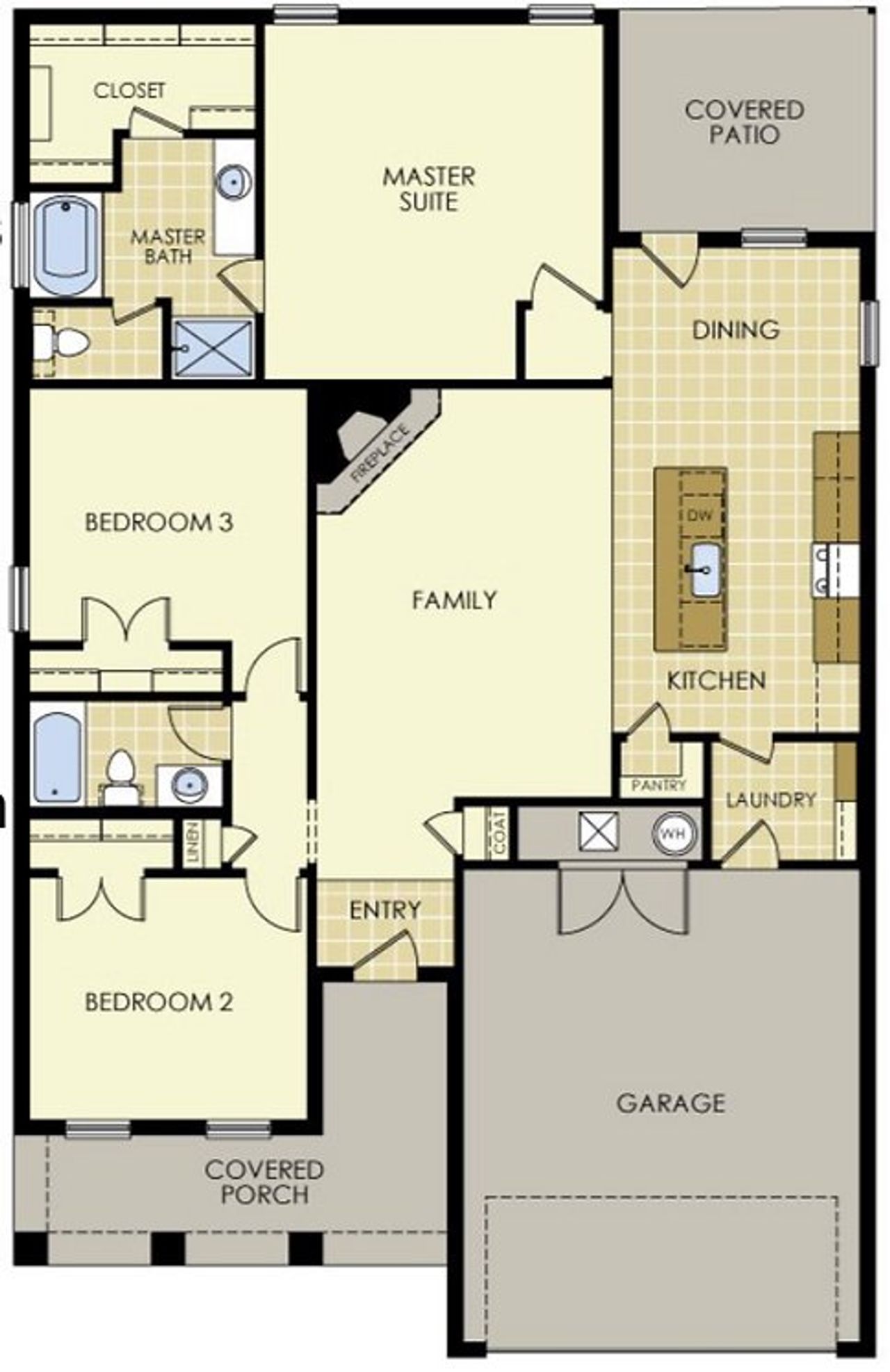 2D floor plan layout for the The Paso Fino by Wyldewood Homes in Washington Meadows, Sherman, TX (Image 2). 2D floor plan layout for the The Paso Fino by Wyldewood Homes in Washington Meadows, Sherman, TX (Image 2).