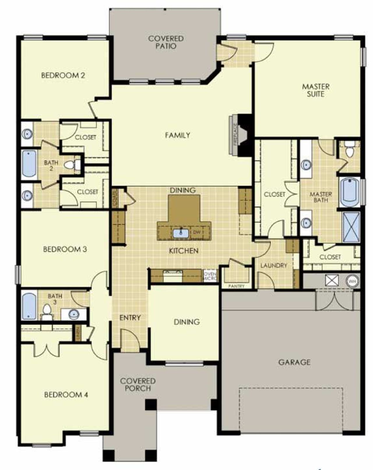 2D floor plan layout for the The Sable by Wyldewood Homes in Washington Meadows, Sherman, TX (Image 2).