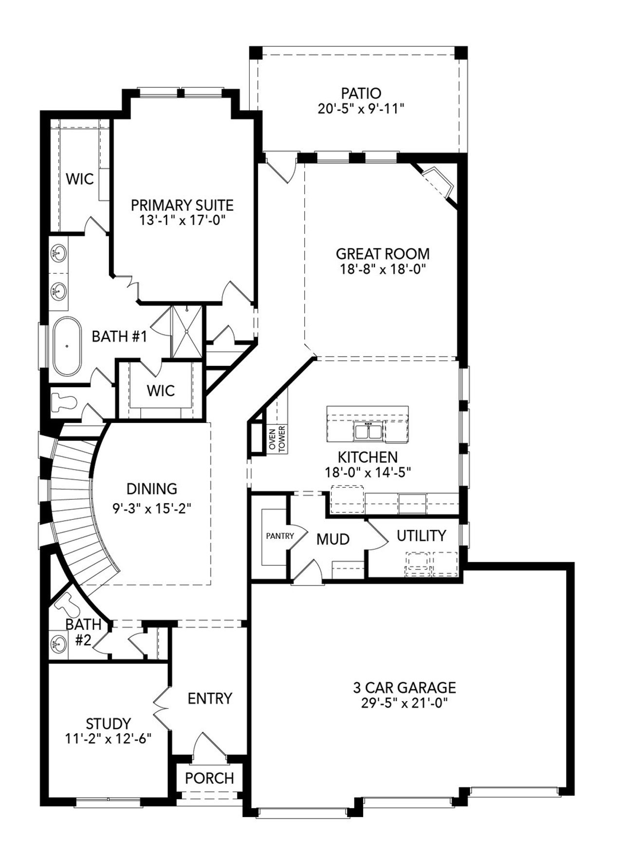 2D floor plan layout of this home in Timberbrook, Justin, TX (Image 2).
