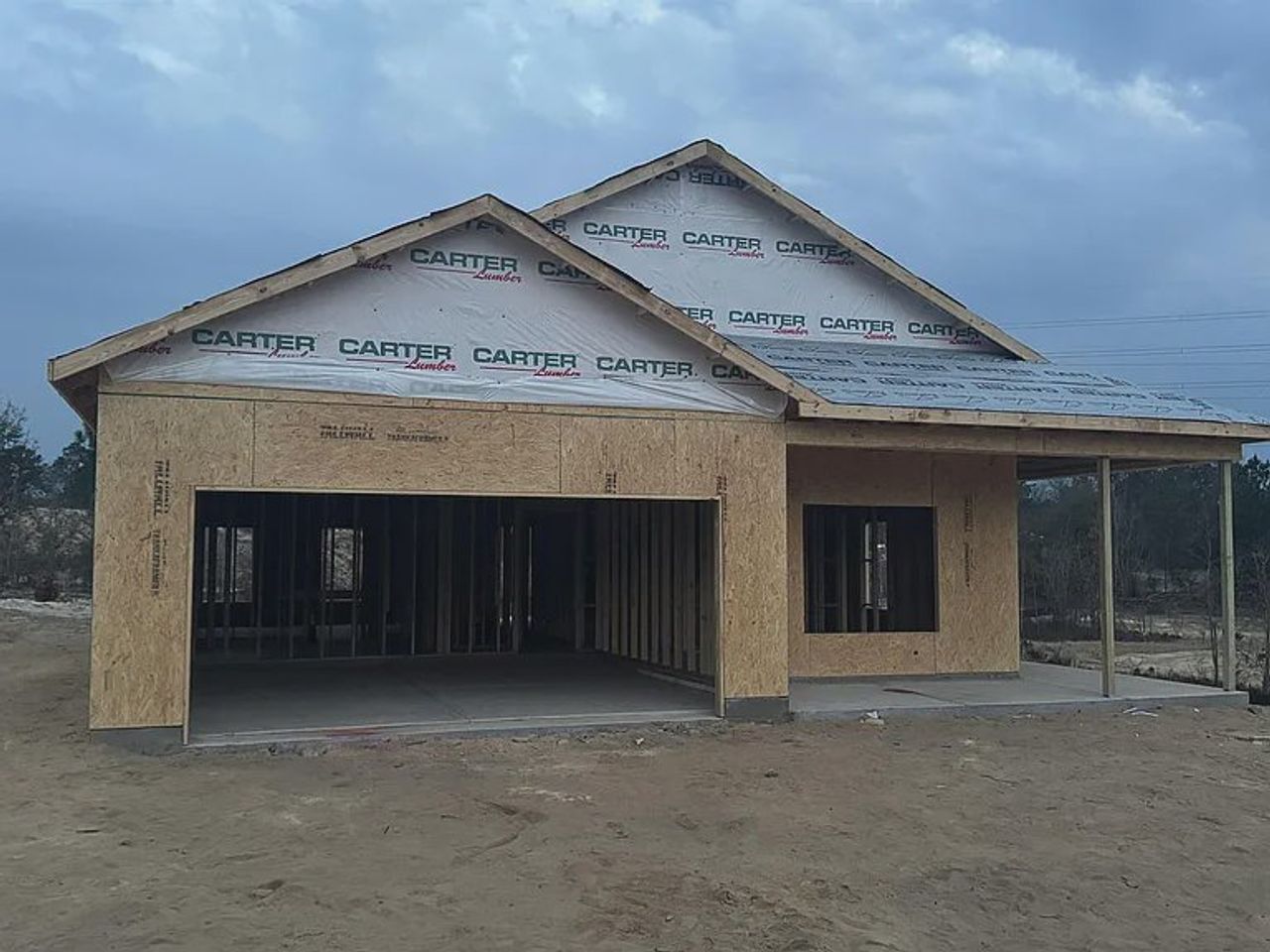 In-progress construction of a new home in Amber Hill, West Columbia, SC (Image 2).