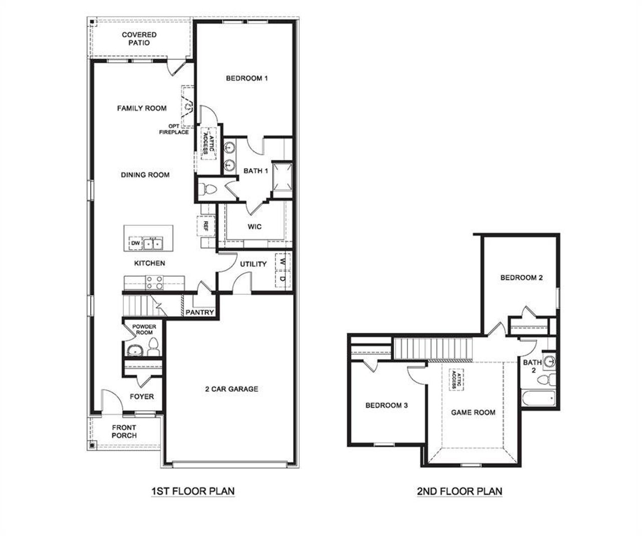2D floor plan layout of this home in Winchester Crossing, Princeton, TX (Image 2).