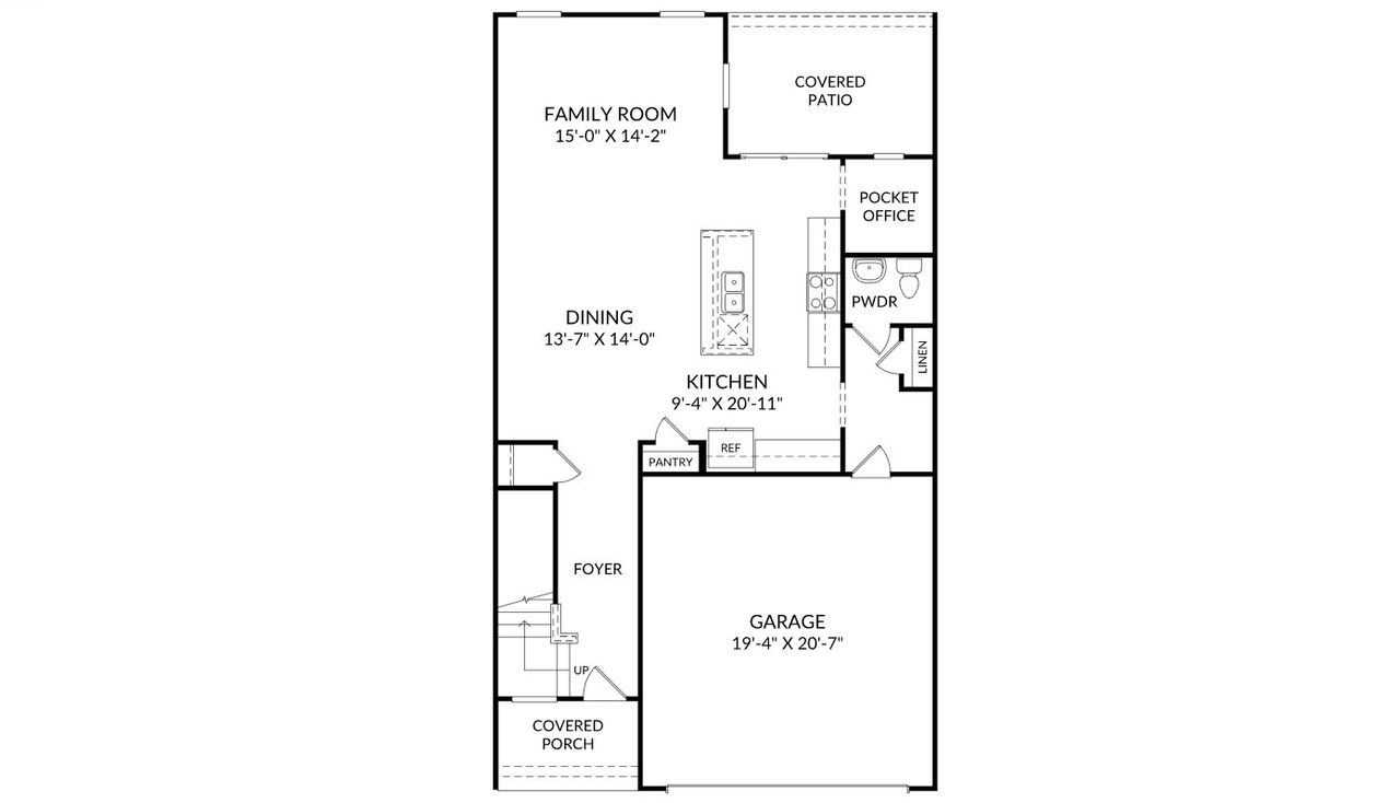 2D floor plan layout of this home in Tillery at Wilson Farms, Fort Mill, SC (Image 2).