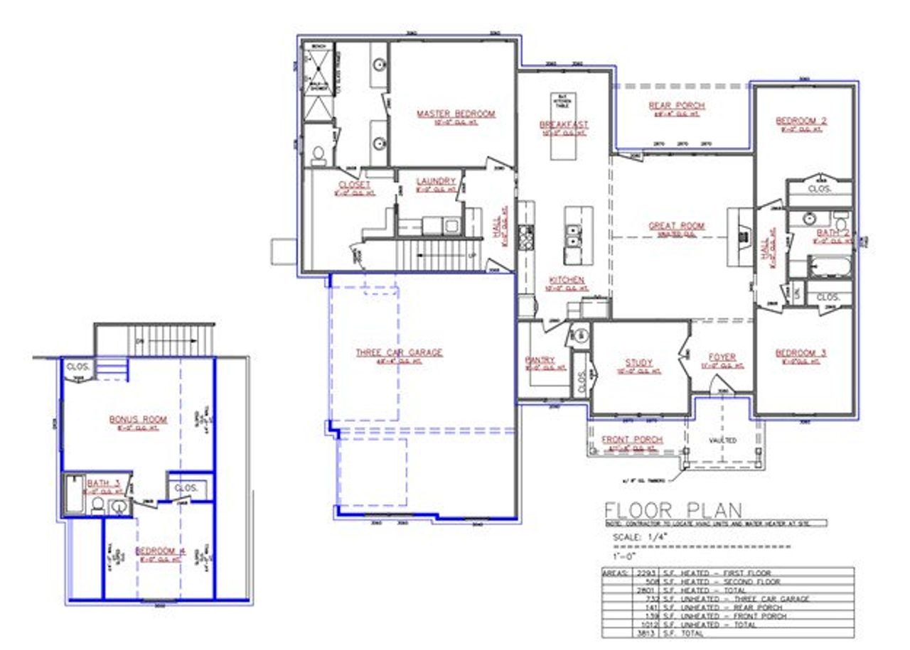 2D floor plan layout for the The Parkview by Remington Custom Homes in Bella Crossing, Benbrook, TX (Image 2).