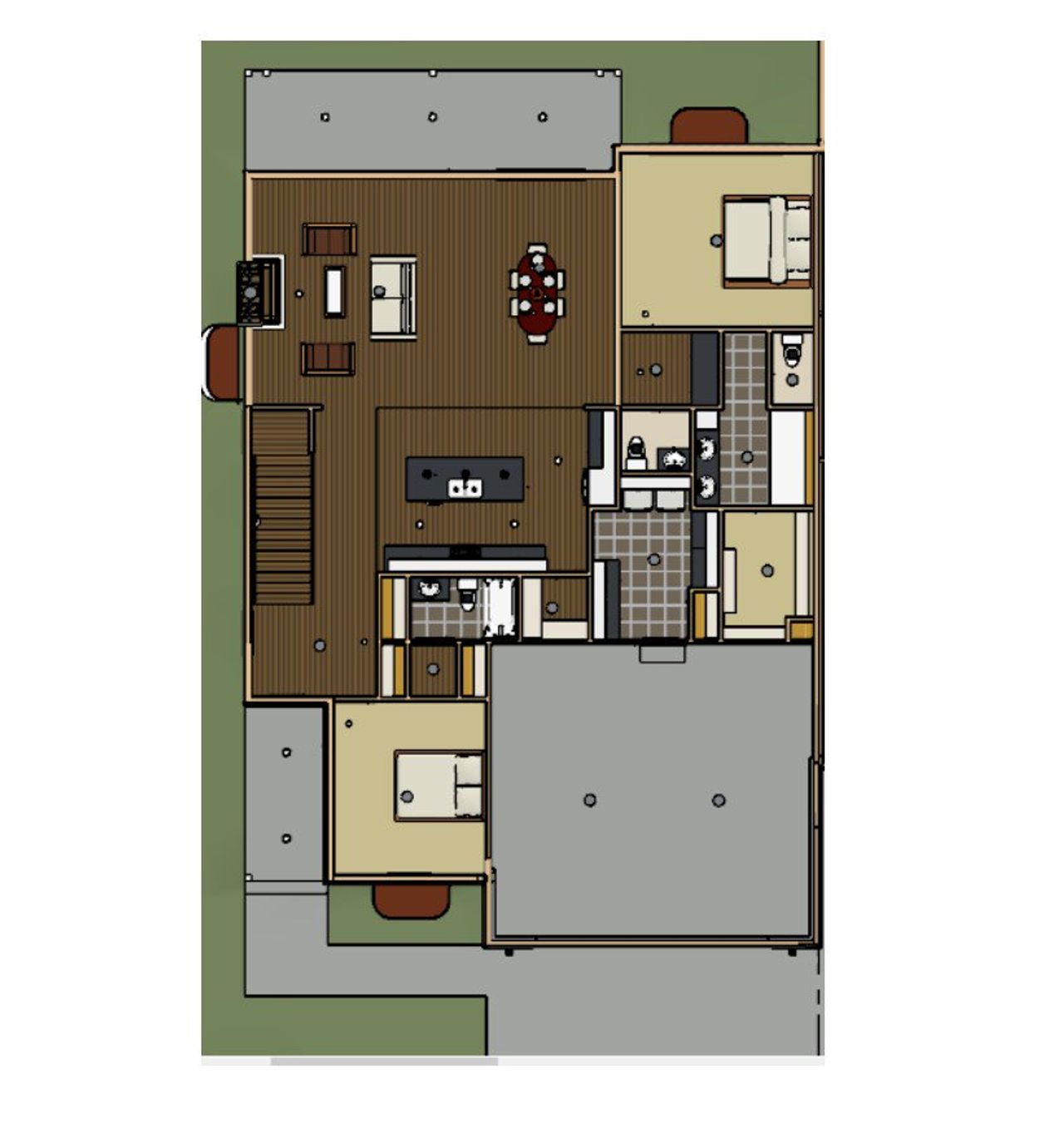 2D floor plan layout for the Pine Grove by Benchmark Custom Homes in Cottages at Kelly Farm, Greeley, CO (Image 2). 2D floor plan layout for the Pine Grove by Benchmark Custom Homes in Cottages at Kelly Farm, Greeley, CO (Image 2).