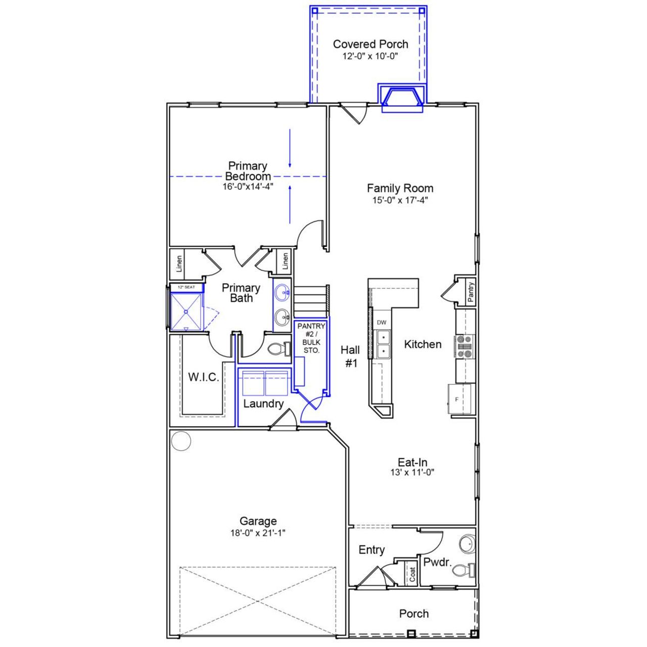 2D floor plan layout of this home in Creekside Ridge, Batesburg-Leesville, SC (Image 2).