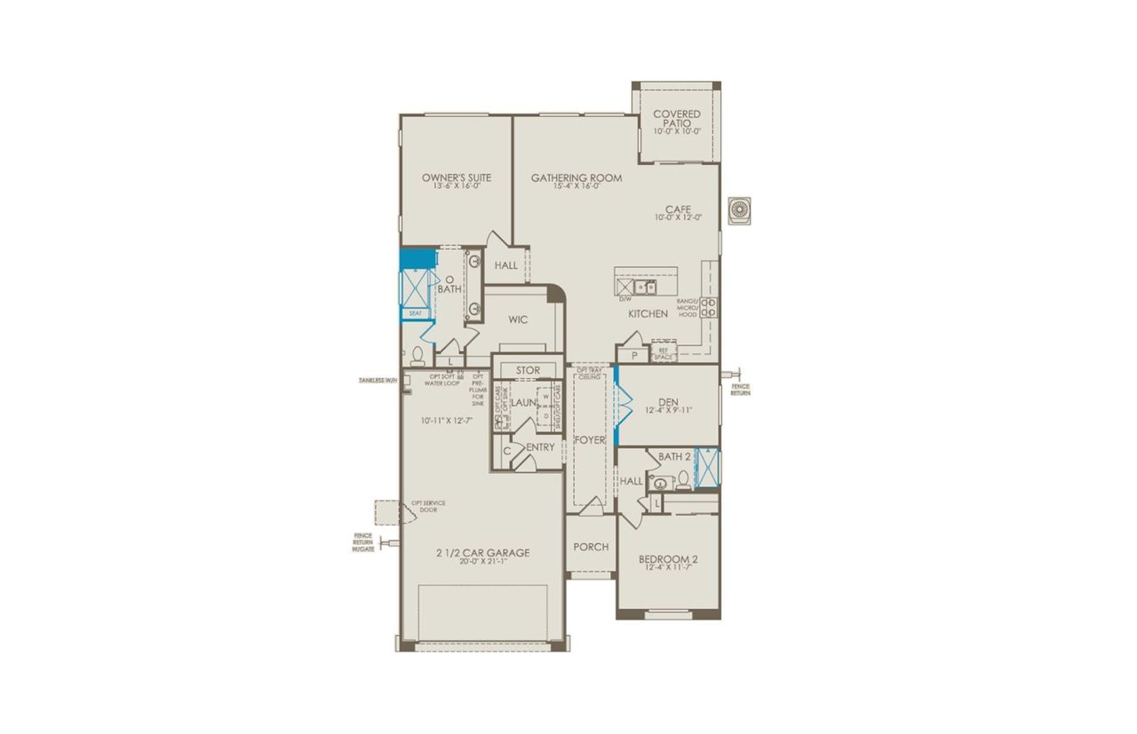 2D floor plan layout of this home in Vistoso Canyon Estates, Oro Valley, AZ (Image 2).