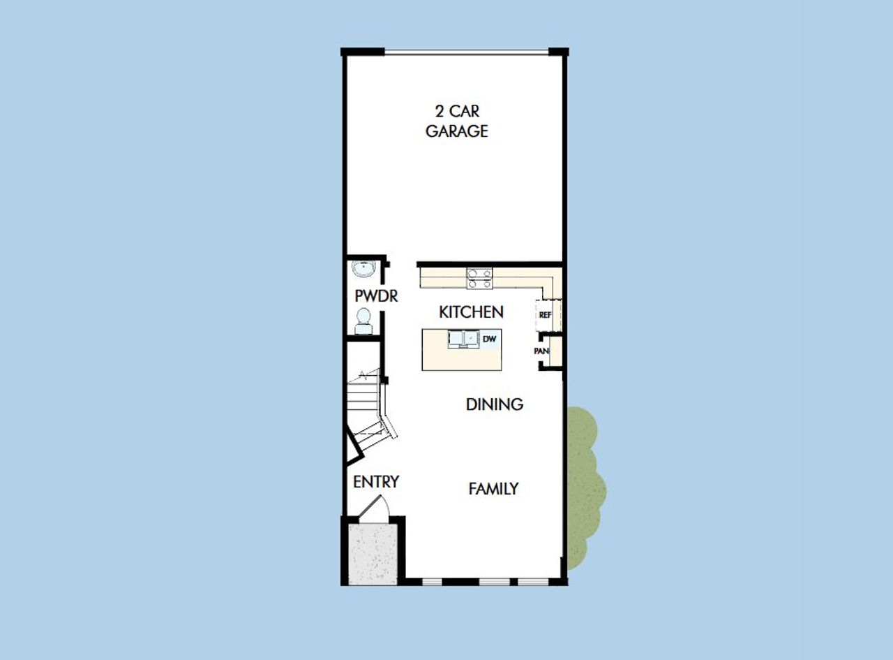 2D floor plan layout for the The Climson by David Weekley Homes in Palmeras at Crossprairie – The Palms Collection, St. Cloud, FL (Image 2).