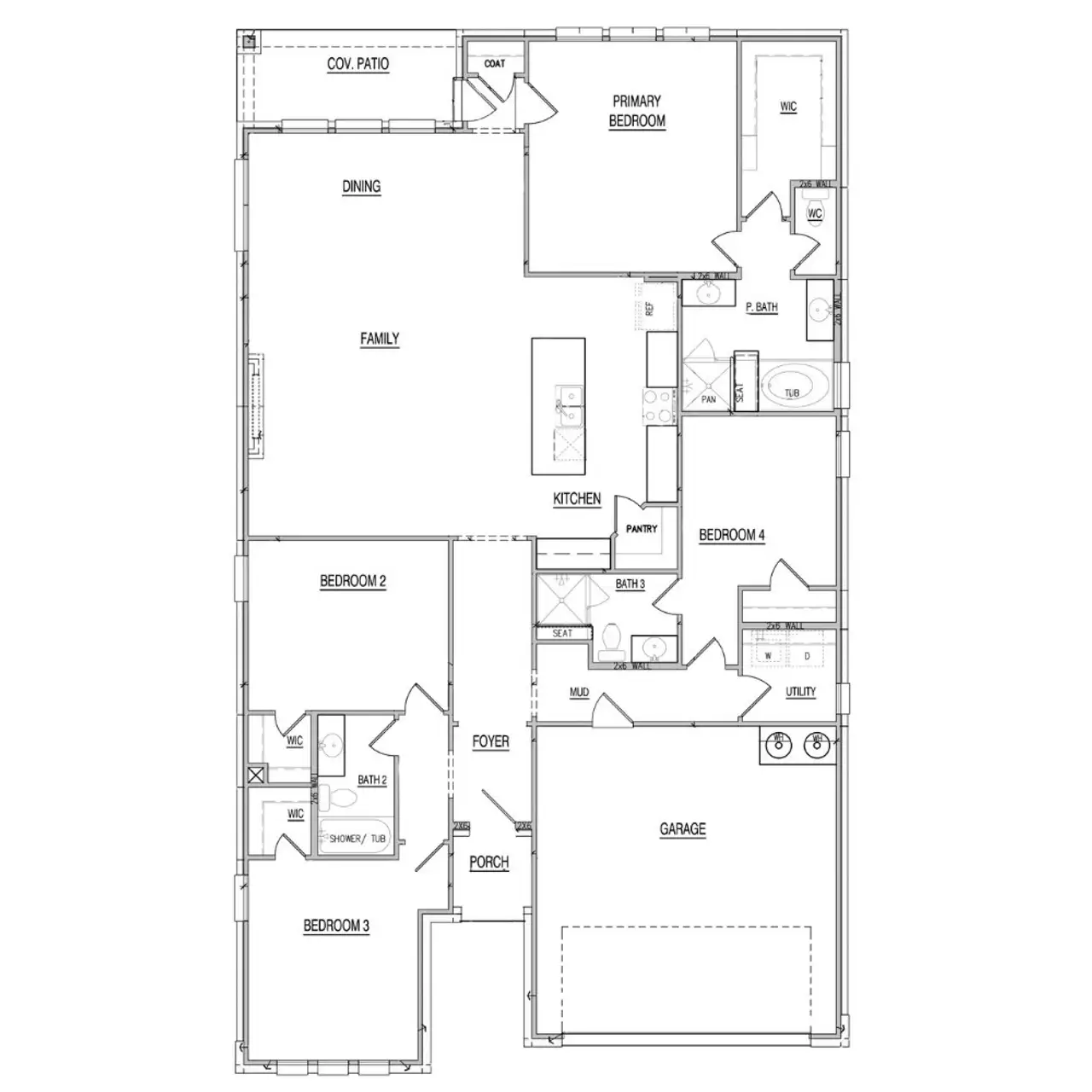 2D floor plan layout of this home in Hadley Farms, Godley, TX (Image 2).