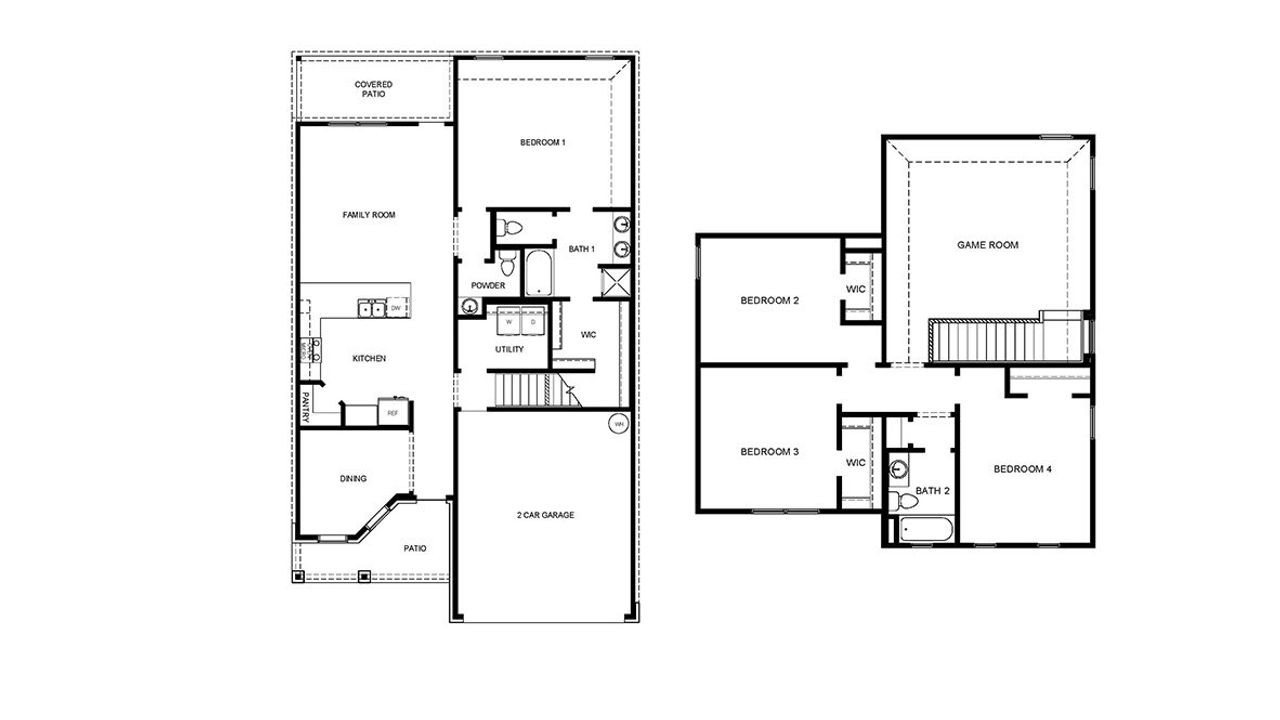 2D floor plan layout of this home in Riverstone at Westpointe, San Antonio, TX (Image 2).