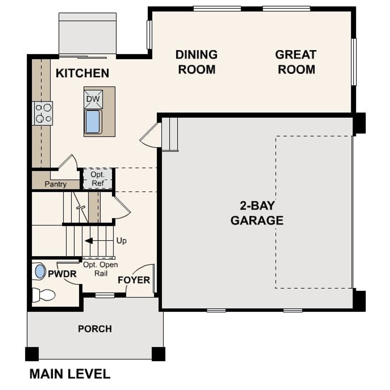 2D floor plan layout of this home in The Contemporary Collection at Windler, Aurora, CO (Image 2).