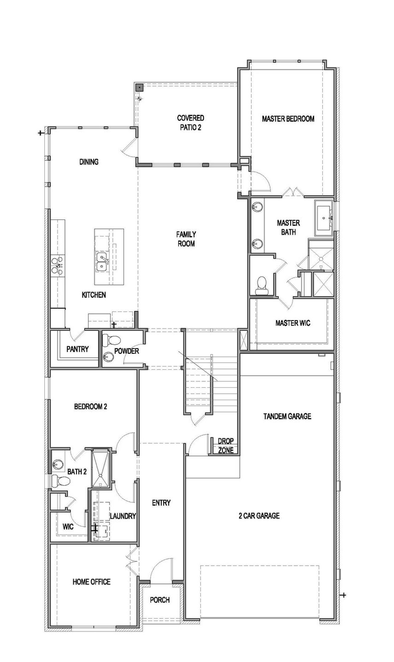 2D floor plan layout of this home in Blackhawk, Pflugerville, TX (Image 2).