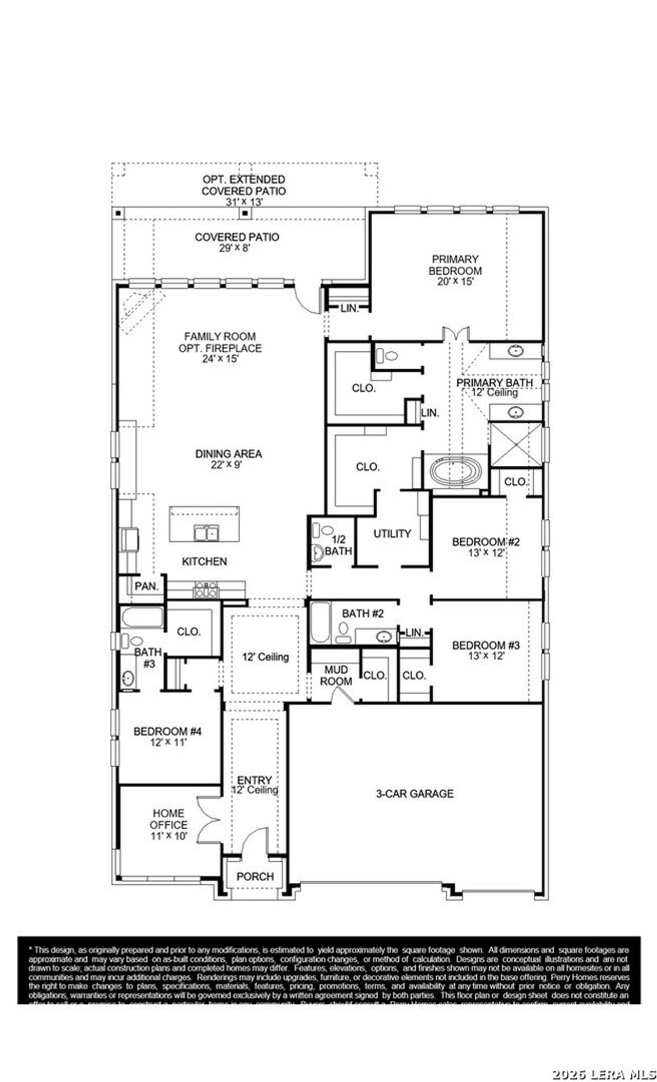 2D floor plan layout of this home in Windborne, Schertz, TX (Image 2).
