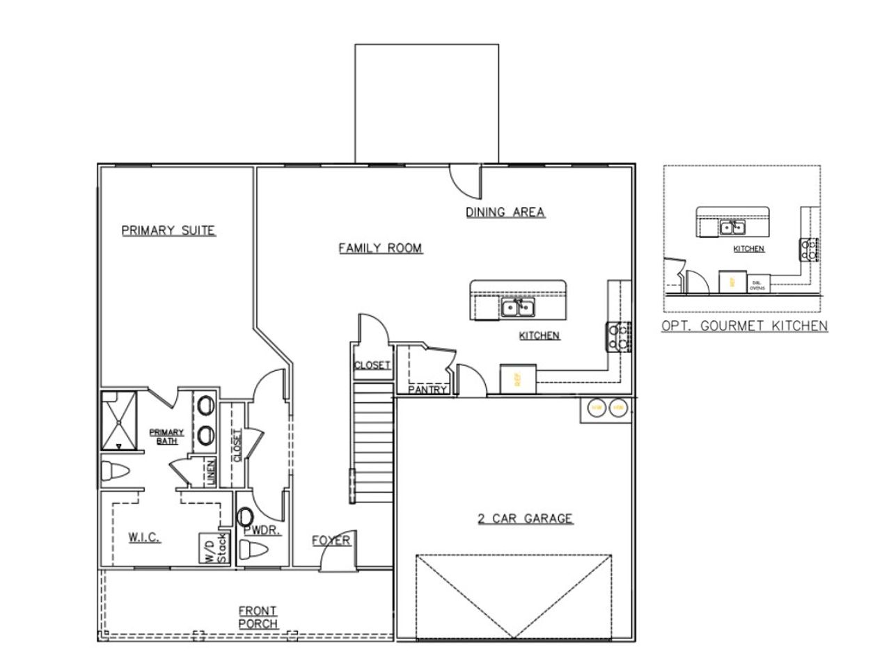 2D floor plan layout for the Mira - Single Family Homes by Dream Finders Homes in Crossvine Village, LaGrange, GA (Image 2). 2D floor plan layout for the Mira - Single Family Homes by Dream Finders Homes in Crossvine Village, LaGrange, GA (Image 2).
