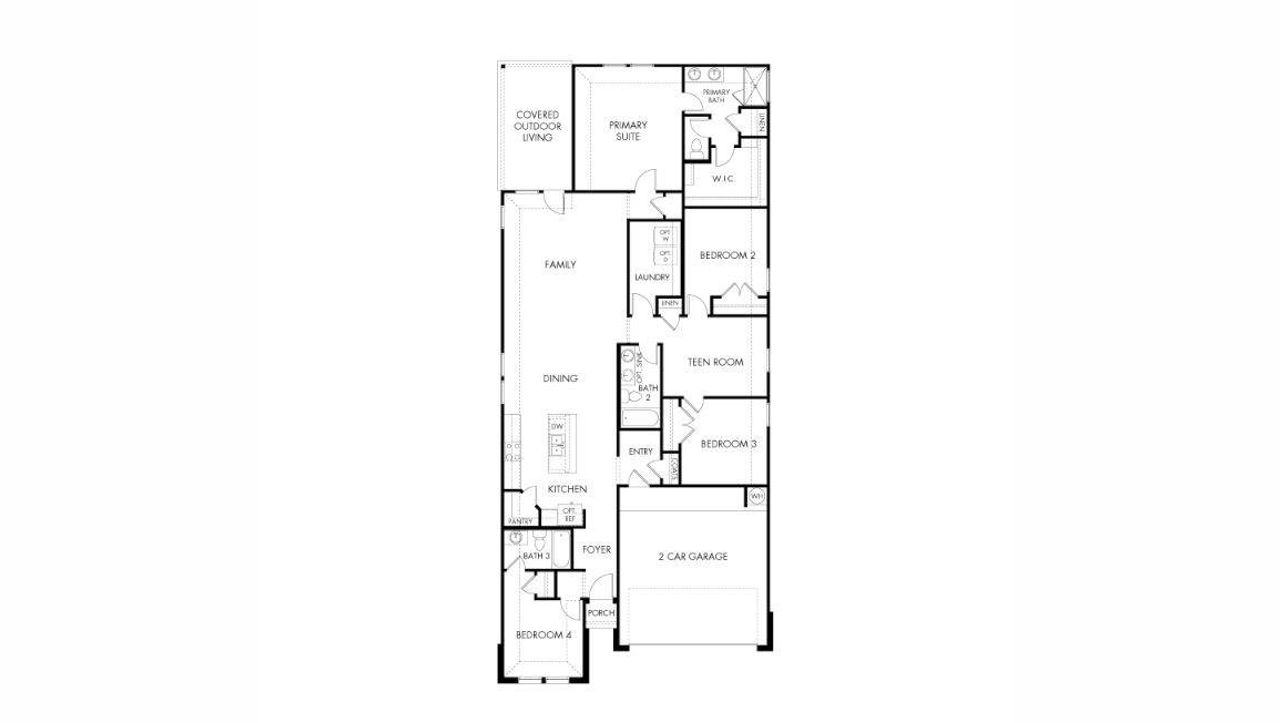 2D floor plan layout of this home in Lexington Parke, Del Valle, TX (Image 2).
