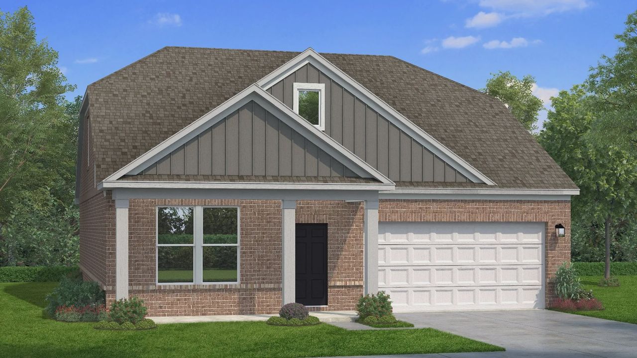 Representative exterior photo of a completed home built from the Greenwich by DRB Homes in Cottages of Bearwood, Mount Pleasant, TN (Image 2).