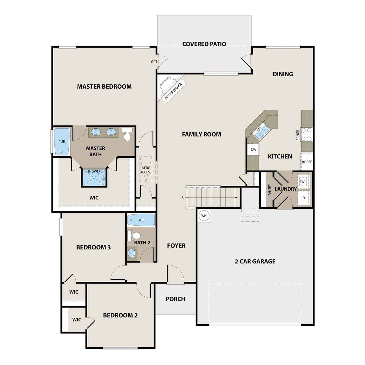 2D floor plan layout of this home in Tibet Road at Sassafras, Allenhurst, GA (Image 2).