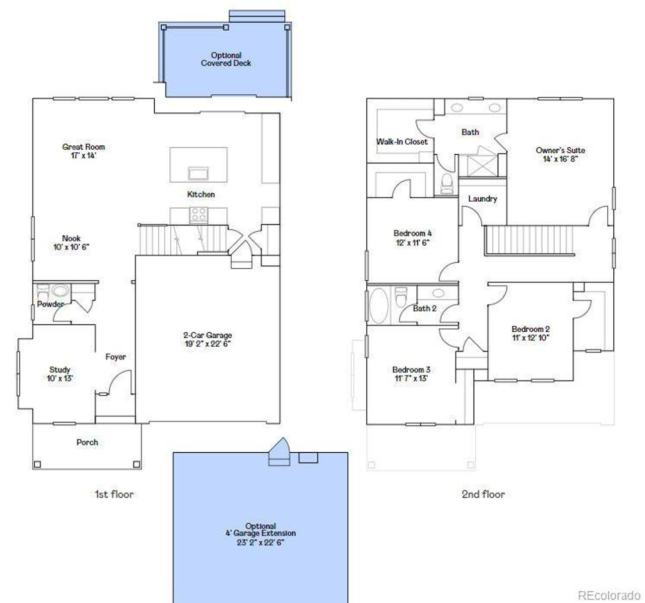2D floor plan layout of this home in Sky Ranch, Watkins, CO (Image 2).