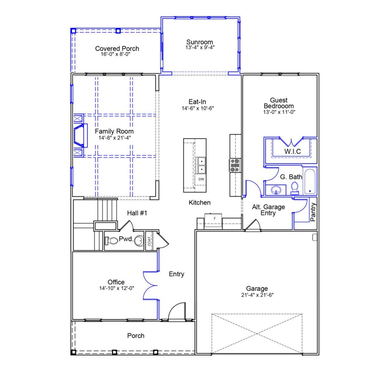 2D floor plan layout of this home in Sweetbrier, Durham, NC (Image 2).