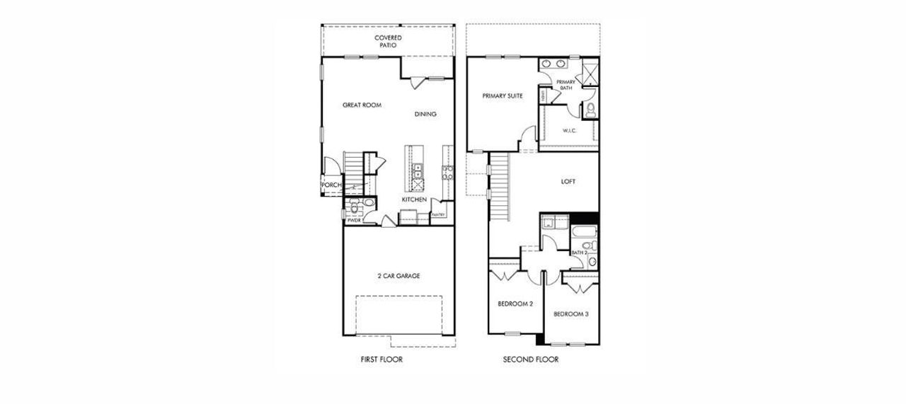 2D floor plan layout of this home in Pinewood Trails - City Series, Atascocita, TX (Image 2).