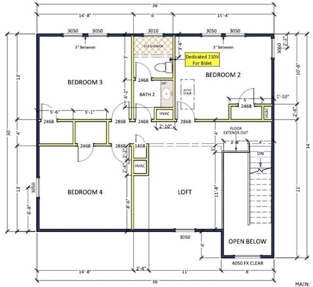 2D floor plan layout of this home in Mills Gin, Campobello, SC (Image 2).