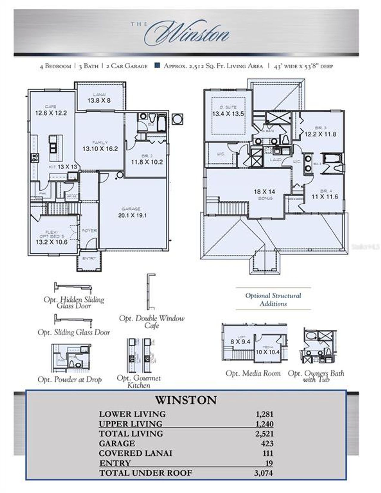 2D floor plan layout of this home in Brystol North at Wylder, Port St. Lucie, FL (Image 2).