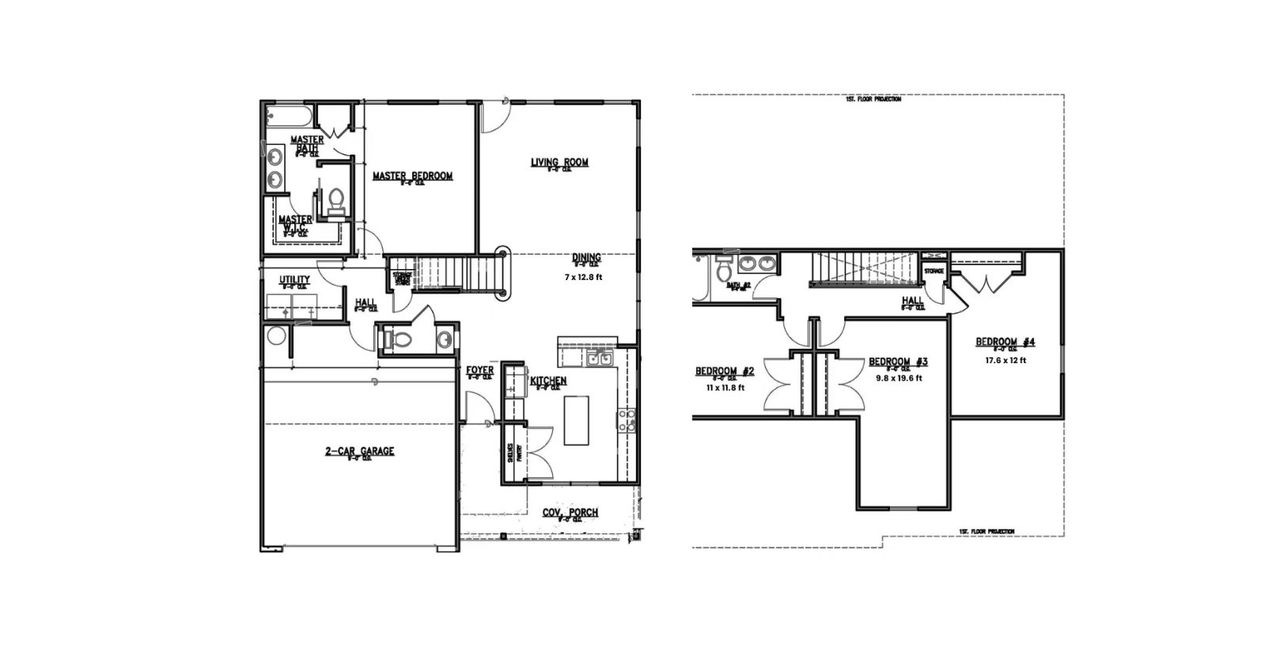 2D floor plan layout for the Haven by Alta Homes in Crockett Meadows, Conroe, TX (Image 2).