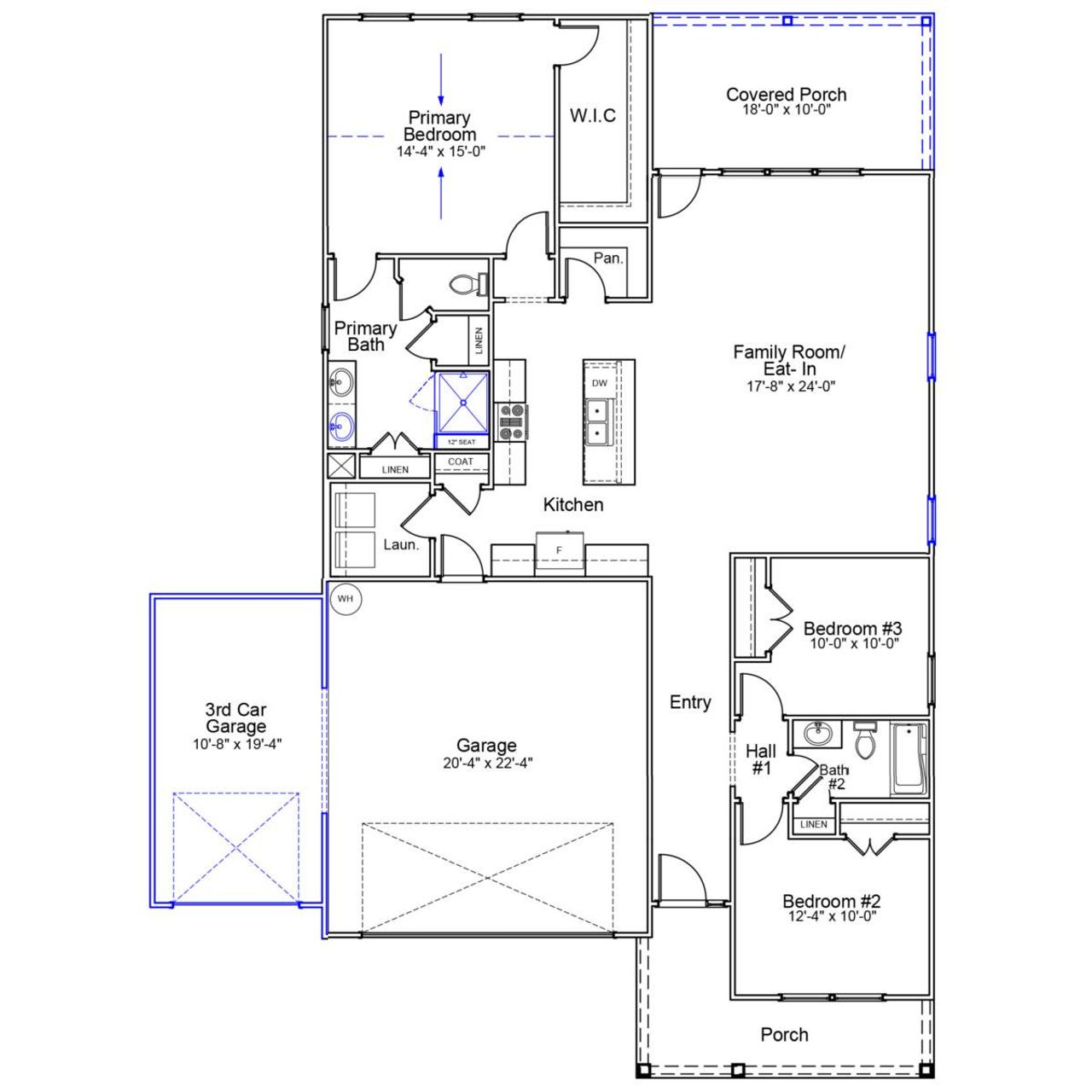 2D floor plan layout of this home in Rich Square, Ash, NC (Image 2).