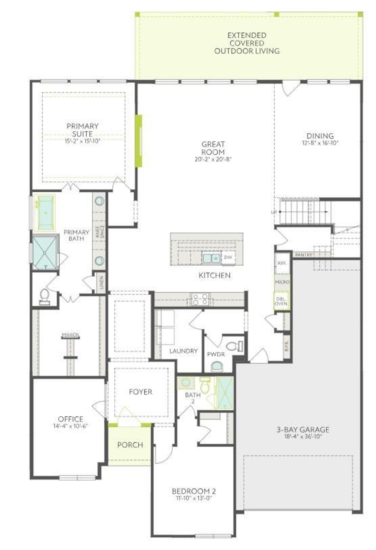 2D floor plan layout of this home in Sienna 60’, Missouri City, TX (Image 2).
