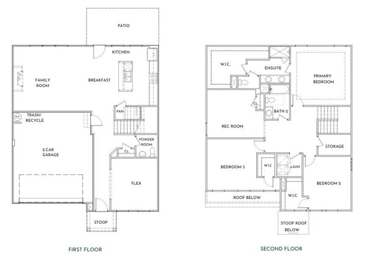 2D floor plan layout of this home in Chastain, Ooltewah, TN (Image 2).