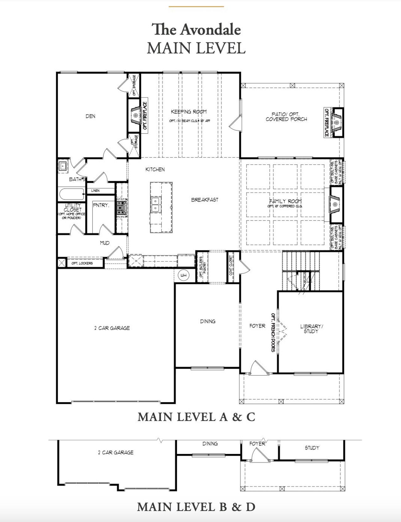 2D floor plan layout for the The Avondale by Walker Anderson Homes in The Springs of Chateau, Hoschton, GA (Image 2). 2D floor plan layout for the The Avondale by Walker Anderson Homes in The Springs of Chateau, Hoschton, GA (Image 2).
