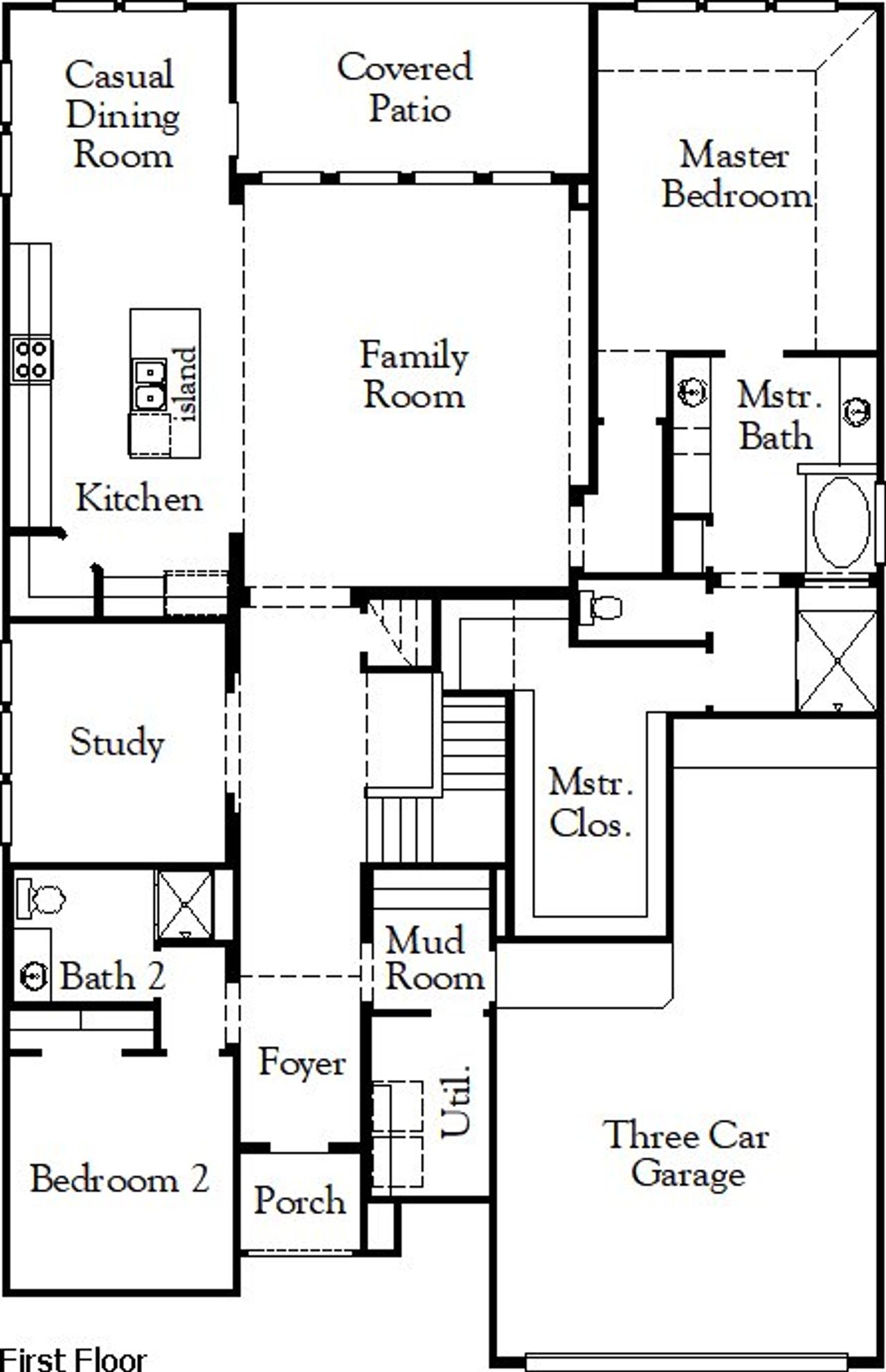 2D floor plan layout of this home in Homestead, Schertz, TX (Image 2).