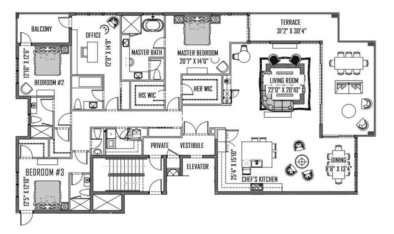 2D floor plan layout of this home in , Vero Beach, FL (Image 2).