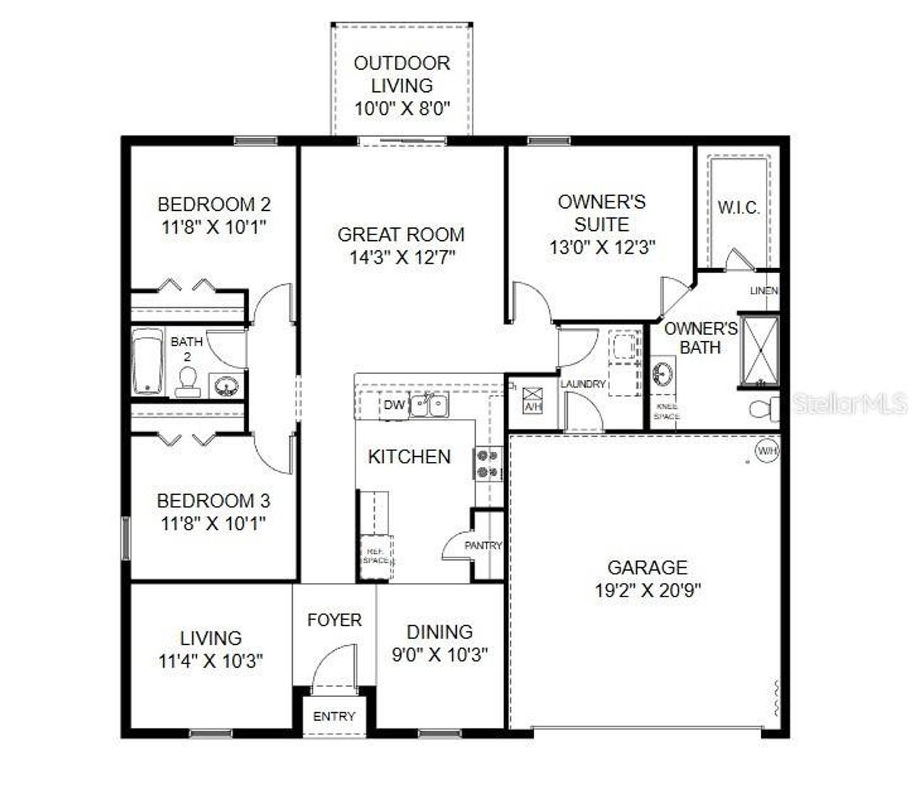 2D floor plan layout of this home in , North Port, FL (Image 2). 2D floor plan layout of this home in , North Port, FL (Image 2).