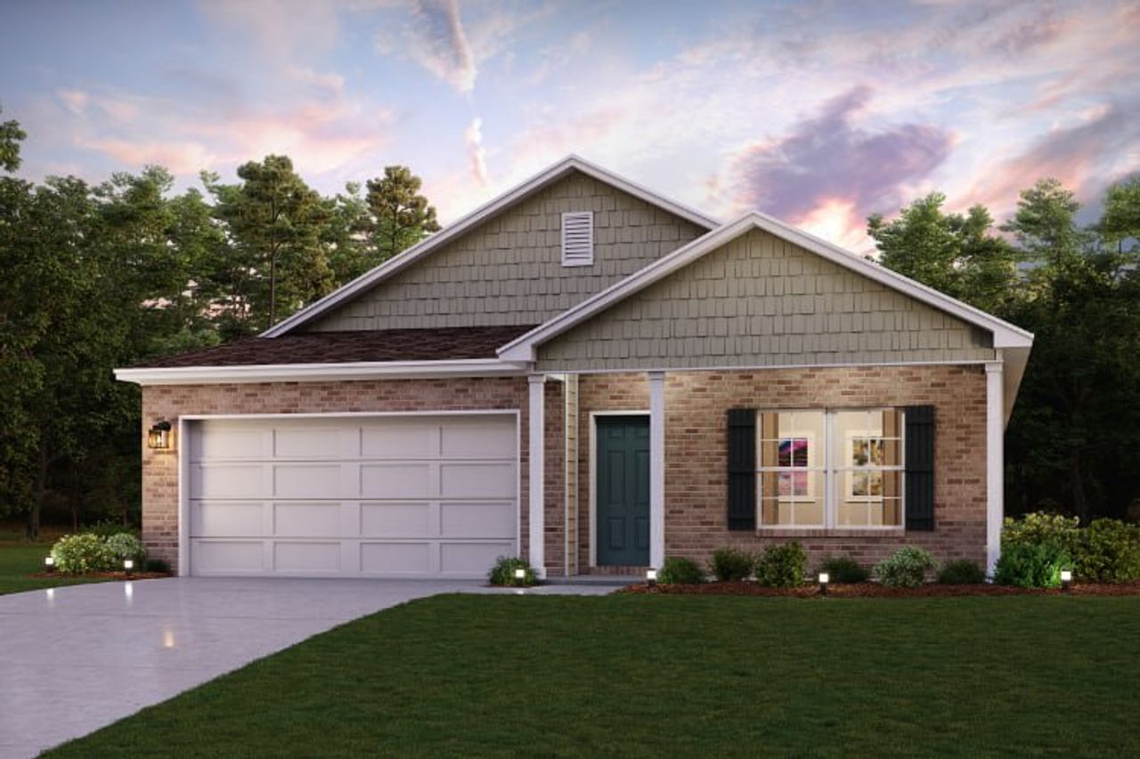 A house with a garage.