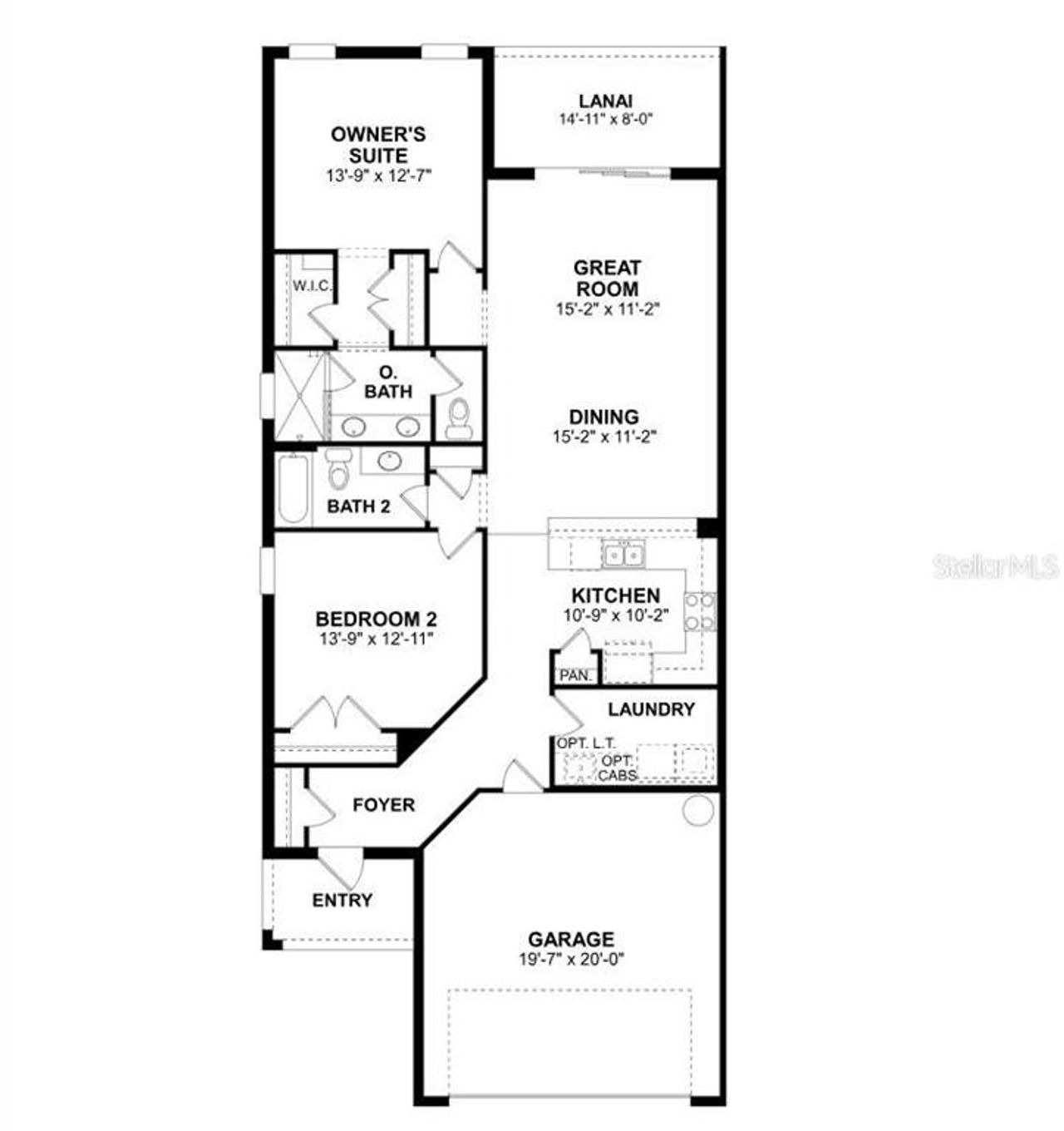 2D floor plan layout of this home in Kings Gate, Port Charlotte, FL (Image 2).