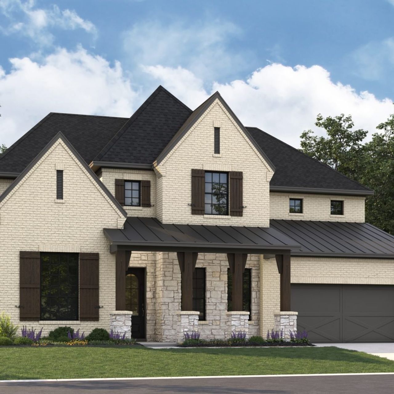 Front exterior of a new home in StarView, Prosper, TX, highlighting curb appeal (Image 2).