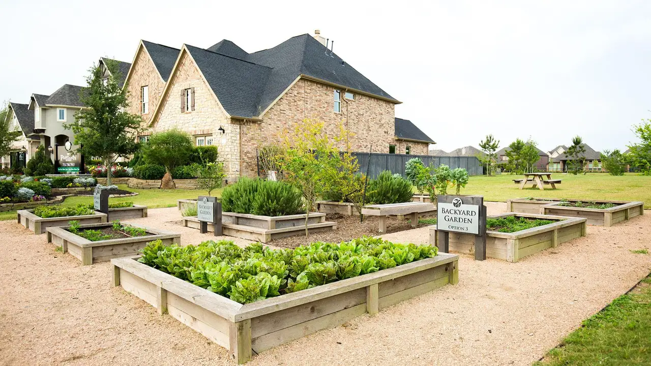 Exterior details and patio area of a home in Harvest Green, Richmond (Image 2). Exterior details and patio area of a home in Harvest Green, Richmond (Image 2).