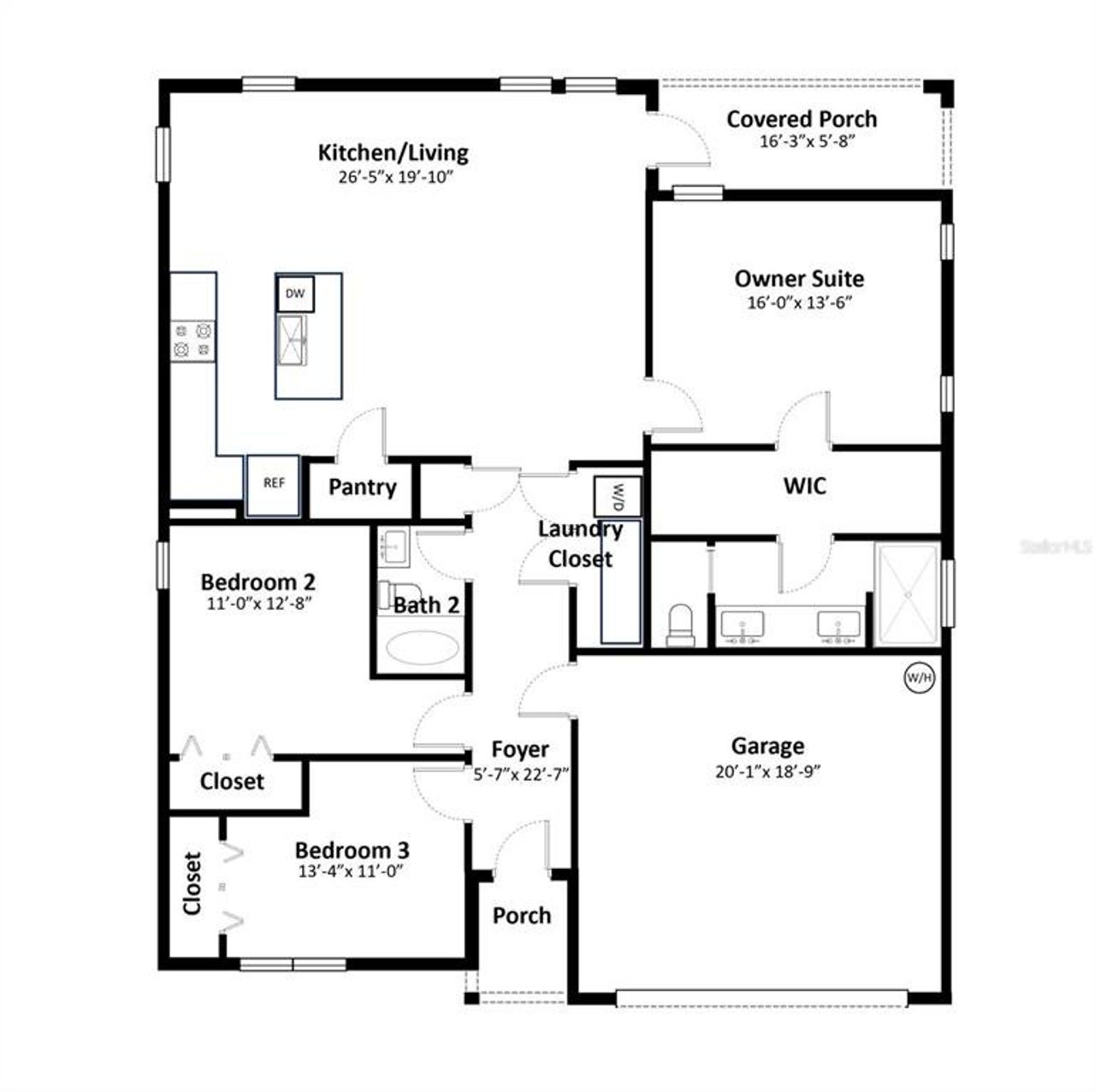 2D floor plan layout of this home in , Holiday, FL (Image 2). 2D floor plan layout of this home in , Holiday, FL (Image 2).